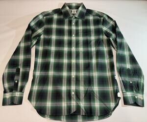 Atlantic Rancher Captain's Green Plaid Long Sleeve Green Shirt M